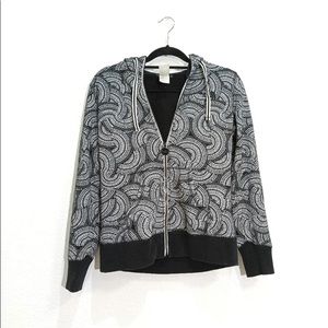 The North Face black and white print zip hoodie